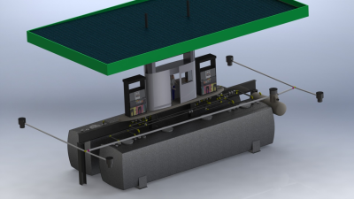 Underground tank fuel station