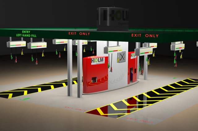 High traffic flow fuel station